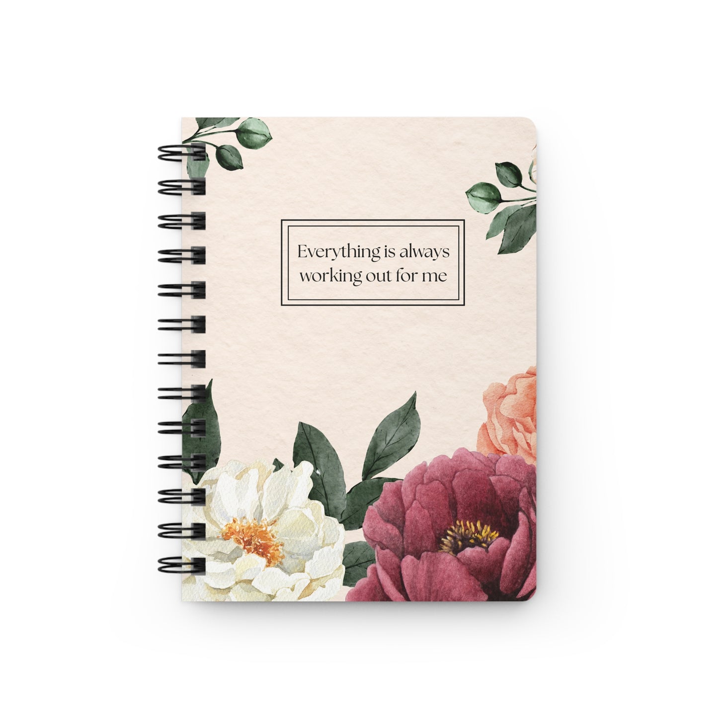 Floral Motivational Journal - Inspirational Spiral Bound Notebook for Self-Care, Affirmations, Gratitude, Gifts, Daily Planning