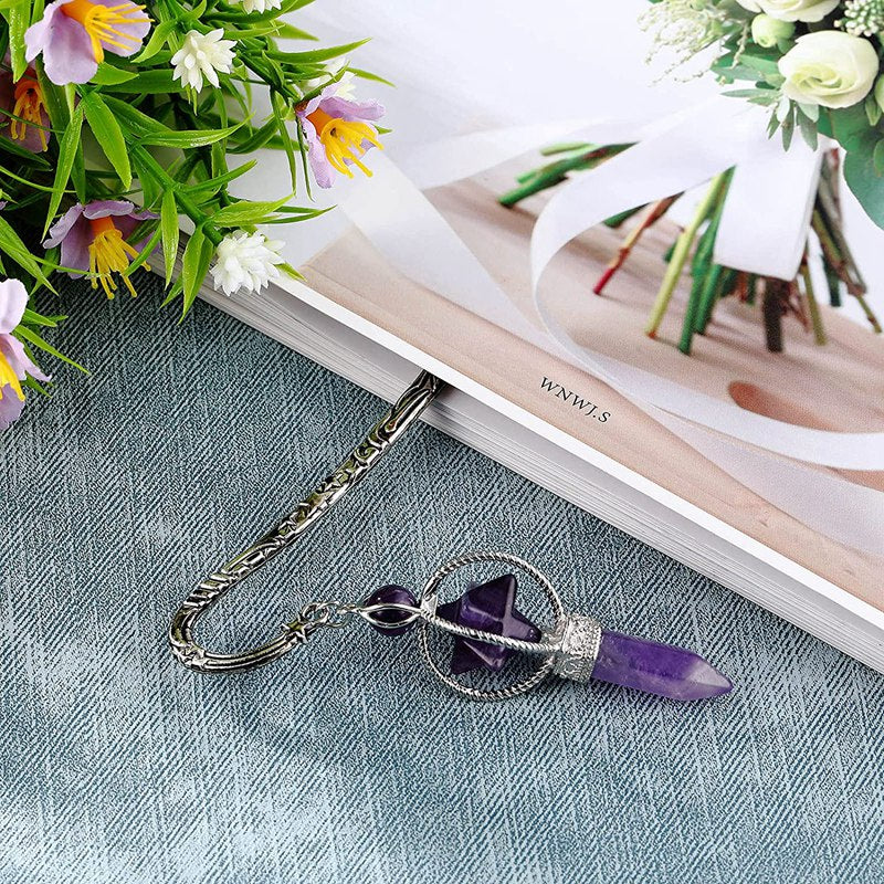 Rotating Melkaba Alloy Bookmark Natural Crystal