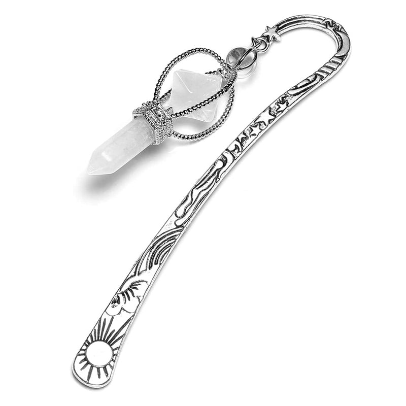 Rotating Melkaba Alloy Bookmark Natural Crystal