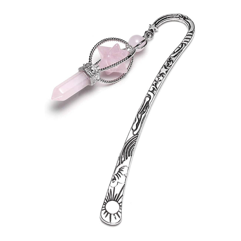 Rotating Melkaba Alloy Bookmark Natural Crystal